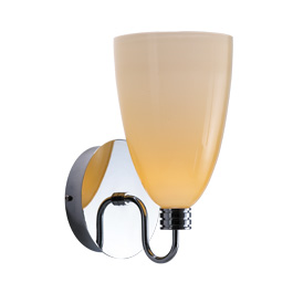 C164-PW5300-20-15 By Alico Lighting-Para Collection Chrome Finish Single-Lamp Wall Sconce With Solid Banana Glass