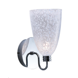 C164-PW5300-30-15 By Alico Lighting-Para Collection Chrome Finish Single-Lamp Wall Sconce With Semi-Transparent Patterned White Glass