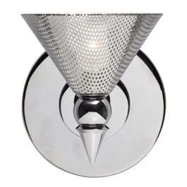 C164-PW900-15-15 By Alico Lighting-Colander Collection Chrome Finish Single-Lamp Wall Sconce With Chrome Metal Shade