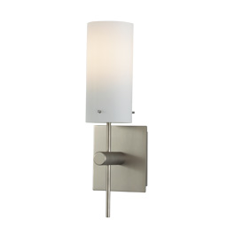 C164-WF110-10-16M-13Q By Alico Lighting-Astral Collection Matte Satin Nickel Finish Wall Sconce With White Opal Shade - 13W Quad