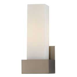 C164-WF120-10-16M-18Q By Alico Lighting-Solo Collection Matte Satin Nickel Finish Solo Cfl Sconce (18W Quad) W/Lamp. White Opal Shade / Matte Satin Nickel Finish.