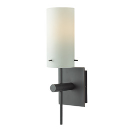 C164-WS110-10-45 By Alico Lighting-Astral Collection Oil-Rubbed Bronze,Chrome,Matte Satin Nickel Finish Single-Lamp Wall Sconce With White Opal Glass