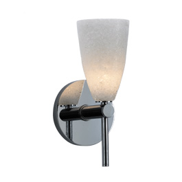 C164-WS3604-00-15 By Alico Lighting-Glacier Para Collection Chrome Finish Single-Lamp Wall Sconce With Ice Water Glass