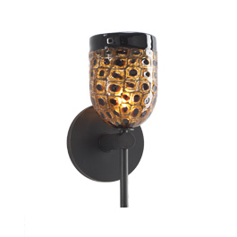 C164-WS4451-78-45 By Alico Lighting-Eleganza Collection Oil-Rubbed Bronze Finish Single-Lamp Wall Sconce With TigerS Eye Glass