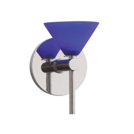C164-WS700-7-15 By Alico Lighting-Futura Collection Chrome Finish Single-Lamp Wall Sconce With Cobalt Blue Duplex Glass Shade