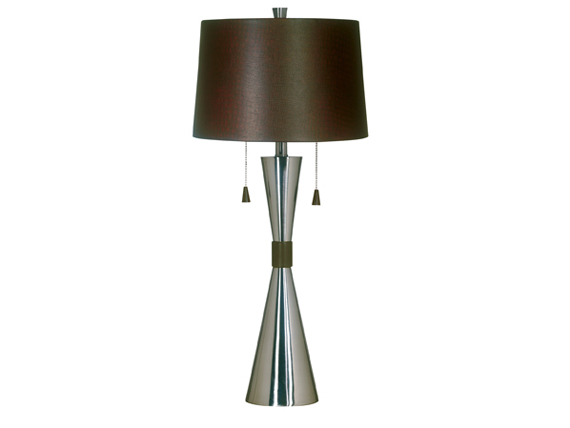 C165-02371 By Kenroy Home-Bella Collection Brushed Steel Finish Bella Table Lamp