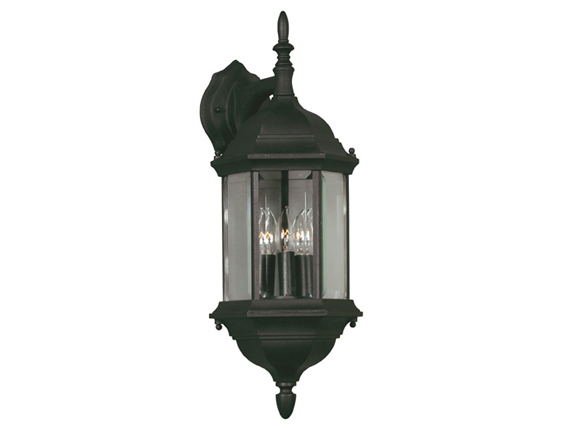 C165-16267BL By Kenroy Home-Custom Fit Collection Black Finish 5 - In - 1 Lantern 3 Light Sconce 8In Dia