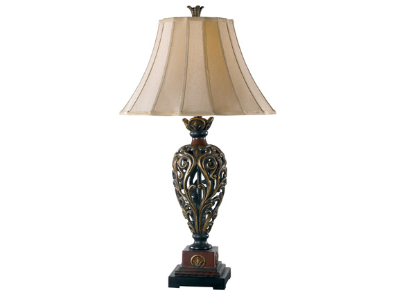 C165-20180GR By Kenroy Home-Iron Lace Collection Golden Ruby Finish Iron Lace Table Lamp