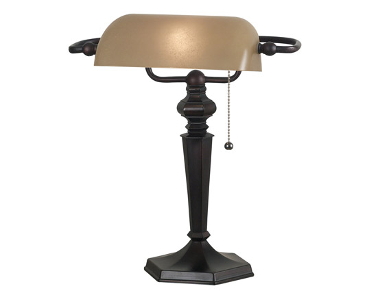 C165-20610ORB By Kenroy Home-Chesapeake Collection Oil Rubbed Bronze Finish Bankers Lamp