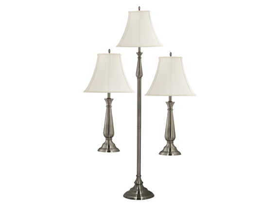 C165-29020BS By Kenroy Home-Banister Collection Brushed Steel Finish Multipack Lampset