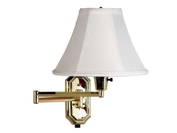 C165-30130PB By Kenroy Home-Nathaniel Collection Polished Brass Finish Nathaniel Swing Arm Lamp