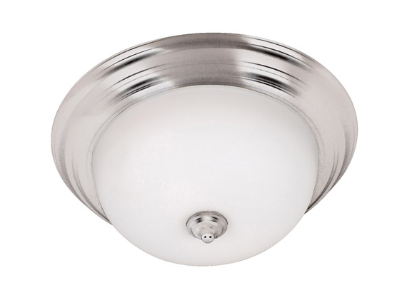 C165-80369BS By Kenroy Home-Triomphe Collection Brushed Steel Finish 3 Light Flush Mount 