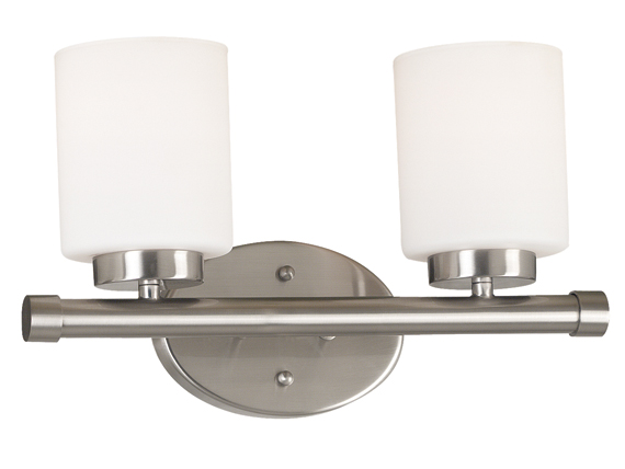 C165-80402BS By Kenroy Home-Mezzanine Collection Brushed Steel Finish 2 Light Vanity 