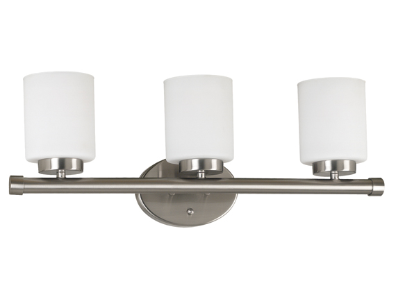 C165-80403BS By Kenroy Home-Mezzanine Collection Brushed Steel Finish 3 Light Vanity 