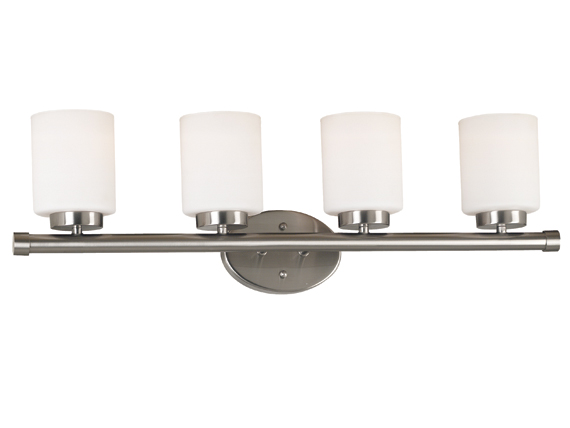 C165-80404BS By Kenroy Home-Mezzanine Collection Brushed Steel Finish 4 Light Vanity