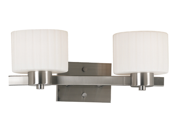 C165-80412BS By Kenroy Home-Legacy Collection Brushed Steel Finish 2 Light Vanity 