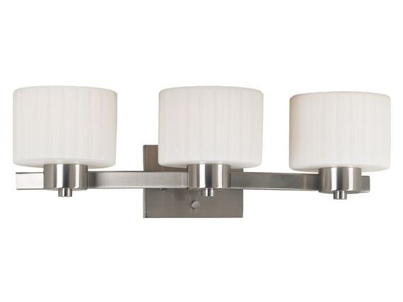 C165-80413BS By Kenroy Home-Legacy Collection Brushed Steel Finish 3 Light Vanity 