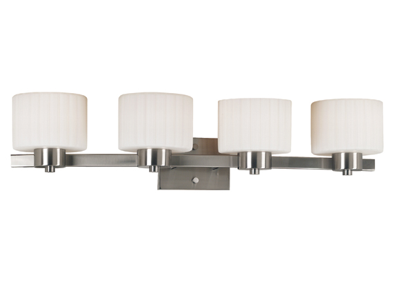 C165-80414BS By Kenroy Home-Legacy Collection Brushed Steel Finish 4 Light Vanity