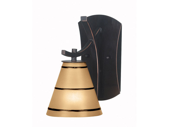 C165-90081ORB By Kenroy Home-Wright Collection Oil Rubbed Bronze Finish Wright 1 Light Sconce