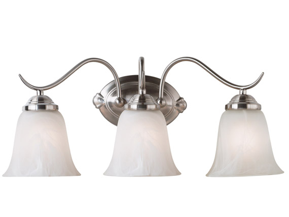 C165-90213BS By Kenroy Home-Medusa Collection Brushed Steel Finish Medusa Vanity - 3 Lights
