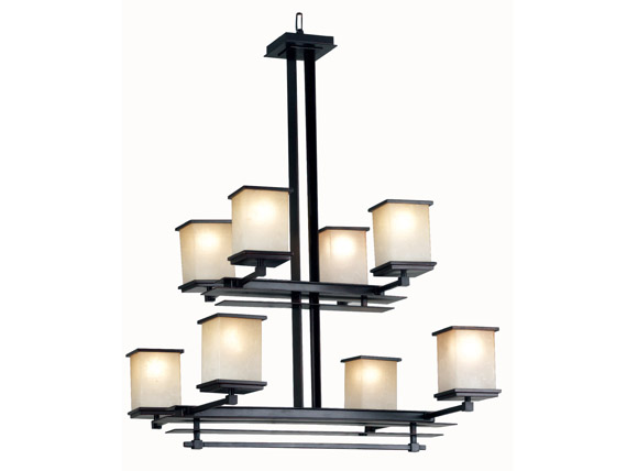 C165-90384ORB By Kenroy Home-Plateau Collection Oil Rubbed Bronze Finish Plateau 8 Lights. Chandelier
