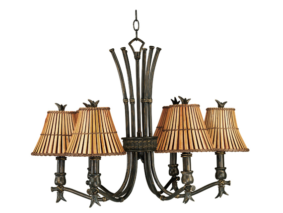 C165-90456BH By Kenroy Home-Kwai Collection Bronze Heritage Finish Kwai Chandelier - 6 Lights