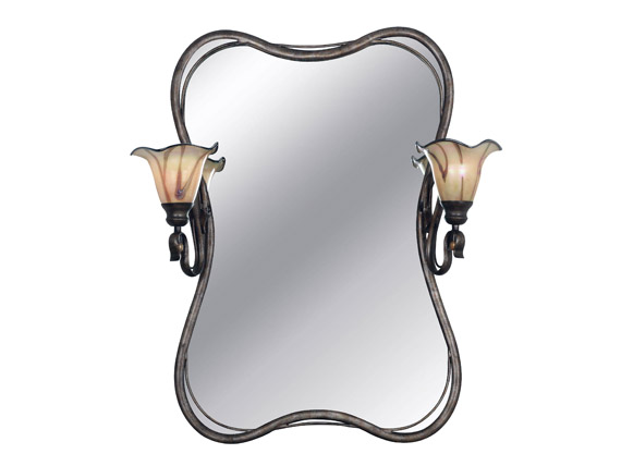 C165-90890TS By Kenroy Home-Inverness Collection Tuscan Silver Finish Inverness 2 Lights. Vanity Mirror