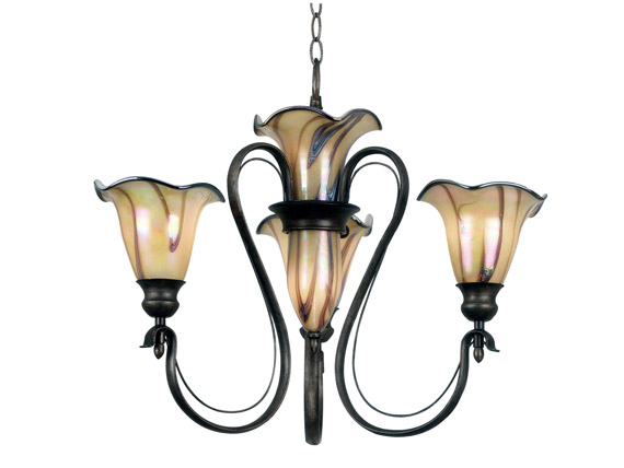 C165-90895TS By Kenroy Home-Inverness Collection Tuscan Silver Finish Inverness 3 Lights. Chandelier