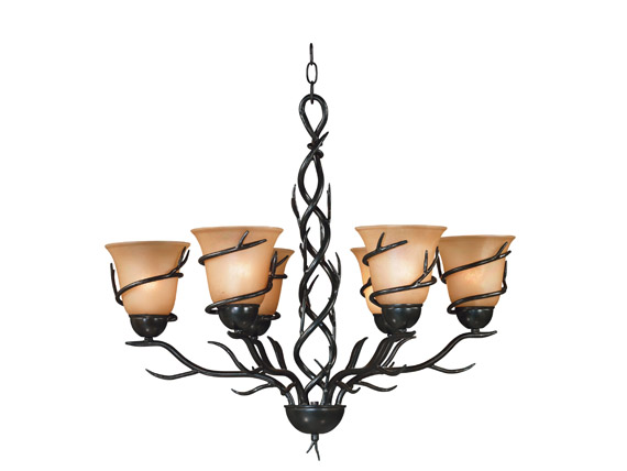 C165-90900BRZ By Kenroy Home-Twigs Collection Bronze Finish Twigs Chandelier - 6 Lights