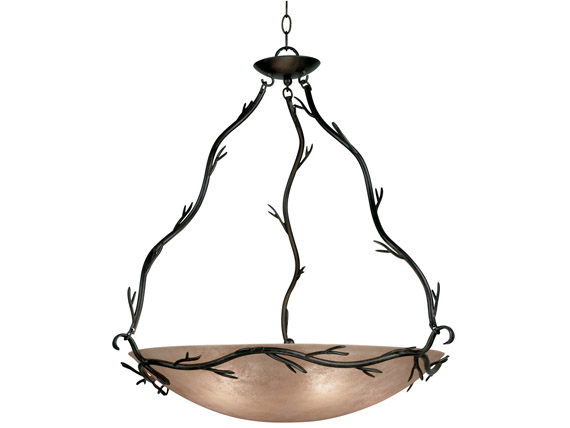 C165-90904BRZ By Kenroy Home-Twigs Collection Bronze Finish Twigs Pendant - 24In Bowl (3 Rod)