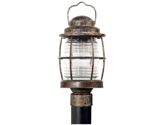 C165-90956FL By Kenroy Home-Beacon Collection Flint Finish Beacon Post Lantern