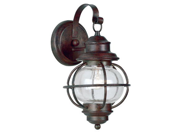 C165-90961GC By Kenroy Home-Hatteras Collection Gilded Copper Finish Hatteras Small Wall Lantern