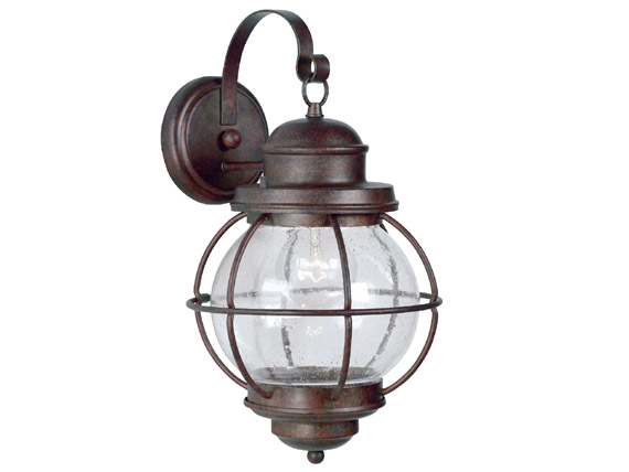 C165-90963GC By Kenroy Home-Hatteras Collection Gilded Copper Finish Hatteras Large Wall Lantern