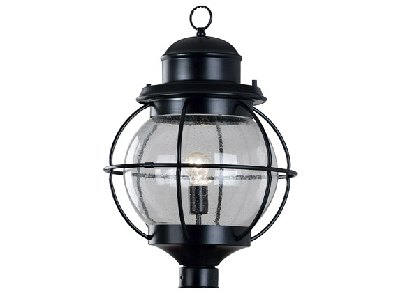 C165-90967BL By Kenroy Home-Hatteras Collection Black Finish Hatteras 1 Light Bl Post Lantrn