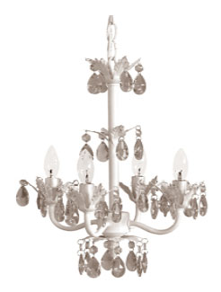 C167-CCH4PL010 By Sleeping Partners-Tadpoles Collection White Finish 4 bulb Flower Chandelier