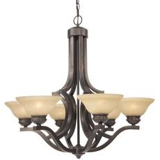 C170-1600-20 By Dolan Designs-Garrison Collection Antique Bronze Finish 6 Light Chandelier