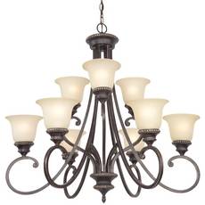 C170-1752-148 By Dolan Designs-Hastings Collection Polished Brass Finish 9 Light 2 Tier Chandelier