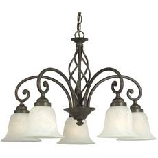 C170-185-34 By Dolan Designs-Wicker Park Collection Olde World Iron Finish 5 Light Chandelier