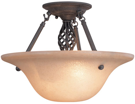 C170-1965-75 By Dolan Designs-Atlantis Collection Georgian Finish 2 Light Semi Flushmount