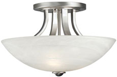 C170-204-09 By Dolan Designs-Fireside Collection Satin Nickel Finish 3 Light Semi Flushmount