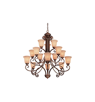 C170-2093-133 By Dolan Designs-Medici Collection English Bronze Finish 15 Light 3 Tier Chandelier