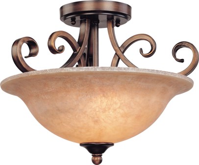 C170-2095-133 By Dolan Designs-Medici Collection English Bronze Finish 2 Light Semi Flushmount