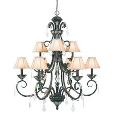 C170-2102-148 By Dolan Designs-Florence Collection Polished Brass Finish 9 Light 2 Tier Chandelier