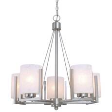 C170-2240-09 By Dolan Designs-Uptown Collection Satin Nickel Finish 5 Light Chandelier