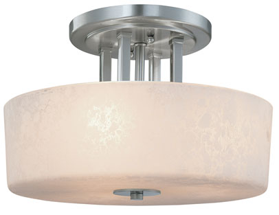 C170-2245-09 By Dolan Designs-Uptown Collection Satin Nickel Finish 3 Light Semi Flushmount