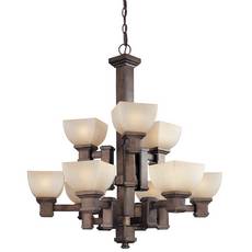 C170-2372-90 By Dolan Designs-Belltown Collection Sienna Finish 9 Light 2 Tier Chandelier