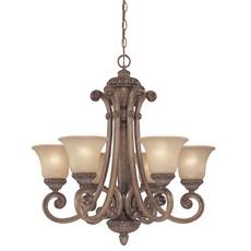 C170-2400-54 By Dolan Designs-Carlyle Collection Canyon Clay Finish 6 Light Chandelier
