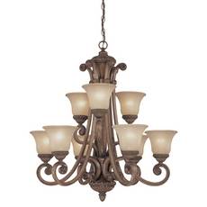 C170-2402-54 By Dolan Designs-Carlyle Collection Canyon Clay Finish 9 Light Chandelier