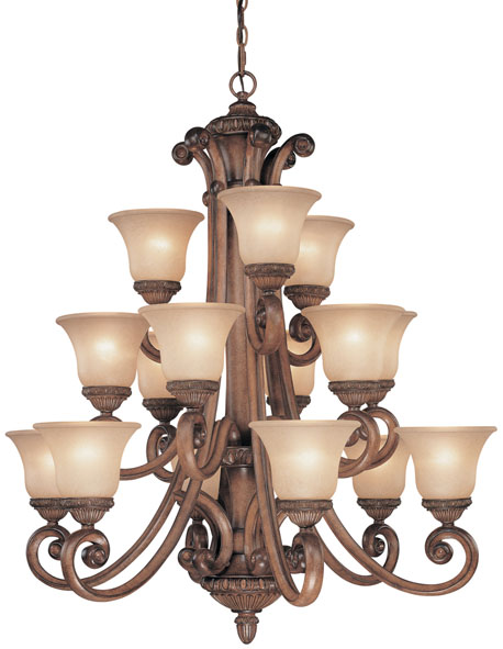 C170-2403-54 By Dolan Designs-Carlyle Collection Canyon Clay Finish 3Tier Chandelier