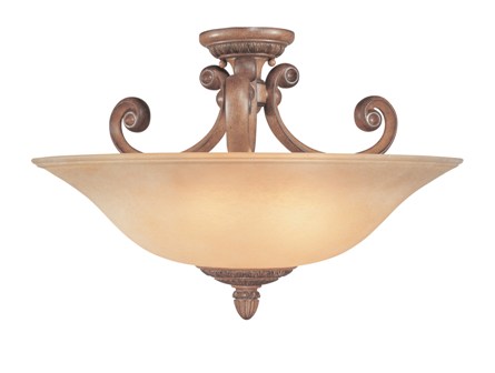 C170-2407-54 By Dolan Designs-Carlyle Collection Canyon Clay Finish 4 Light Semi Flushmount